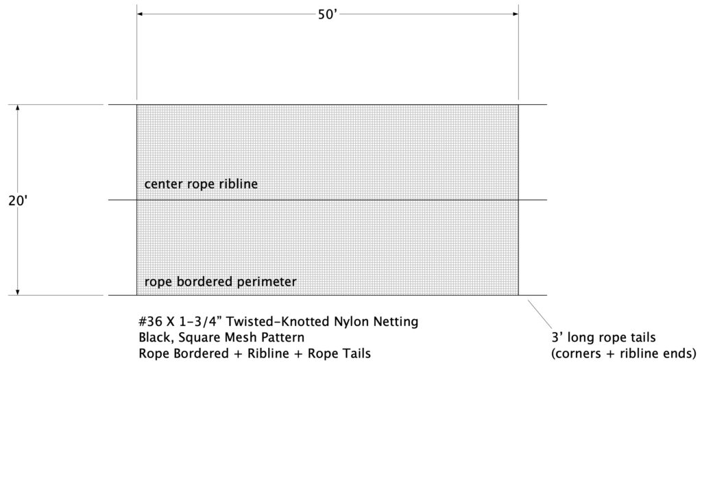 Baseball field netting for foul ball containment