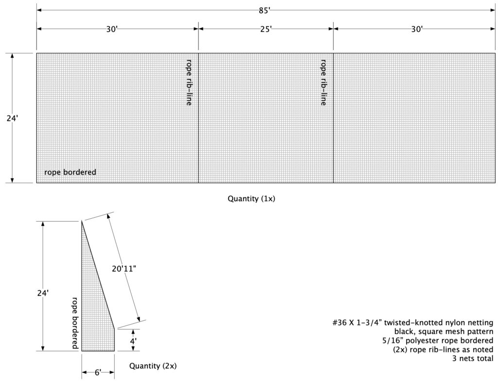 Baseball field barrier mesh